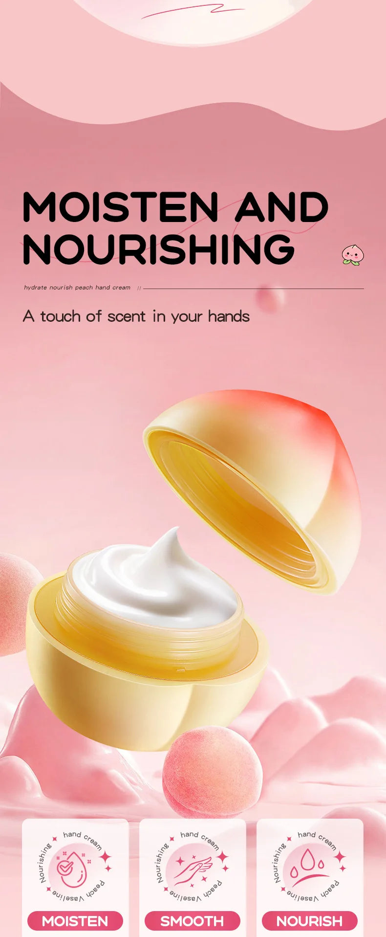 SADOER Mango Peach Aloe Vera Lemon Fruit Hand Cream Moisturizing Brightening Repairing Hand Creams For Hands Skin Care