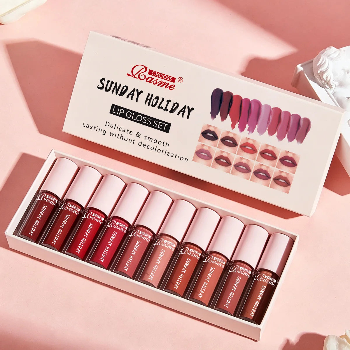 10 Pieces/Set Lip Gloss Velvet Lipstick: Waterproof and Long-Lasting Lip Gloss Women's Moisturizing Set Valentine's Day Gift