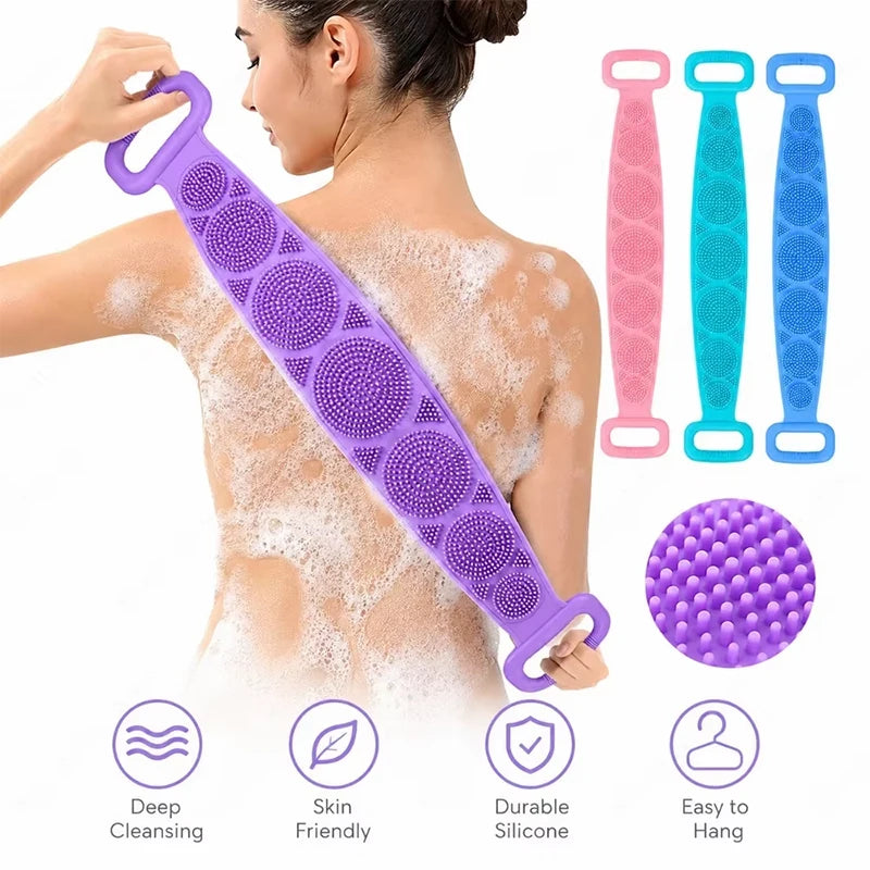New Silicone Scrubber Back Massage Exfoliating Sponge Bathroom Bath Brush Scrub Shower Brush Body Wash Scrub Removal Bath Spong