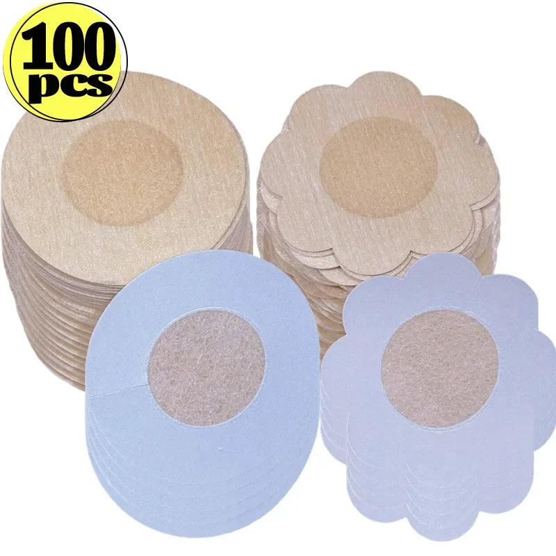 10/200PCS Women Nipple Cover Stickers Breast Lift Tape Pasties Invisible Self-Adhesive Disposable Bra Padding Chest Paste Patch