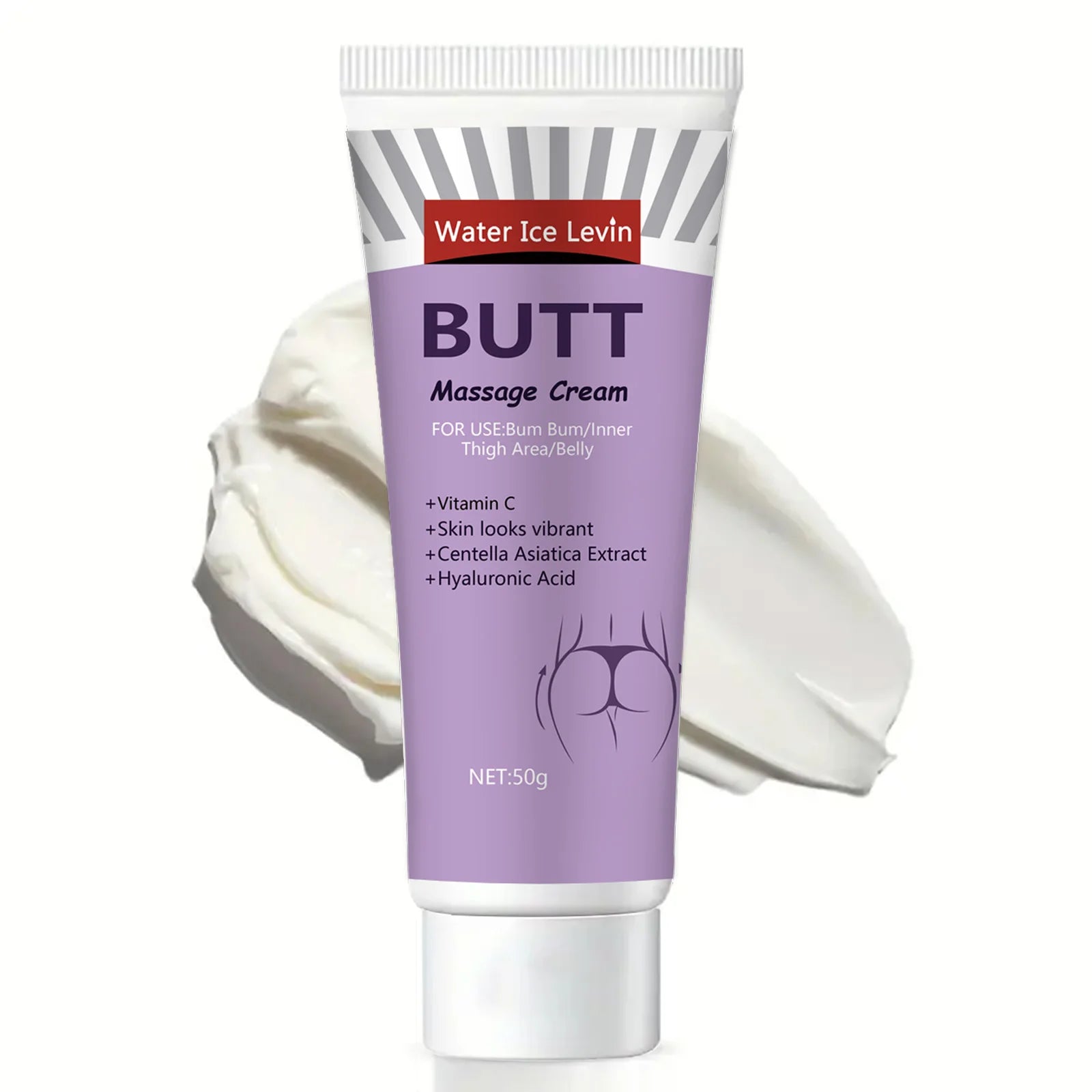 Hip cream with glycerin, vitamin C and hyaluronic acid for all skin types