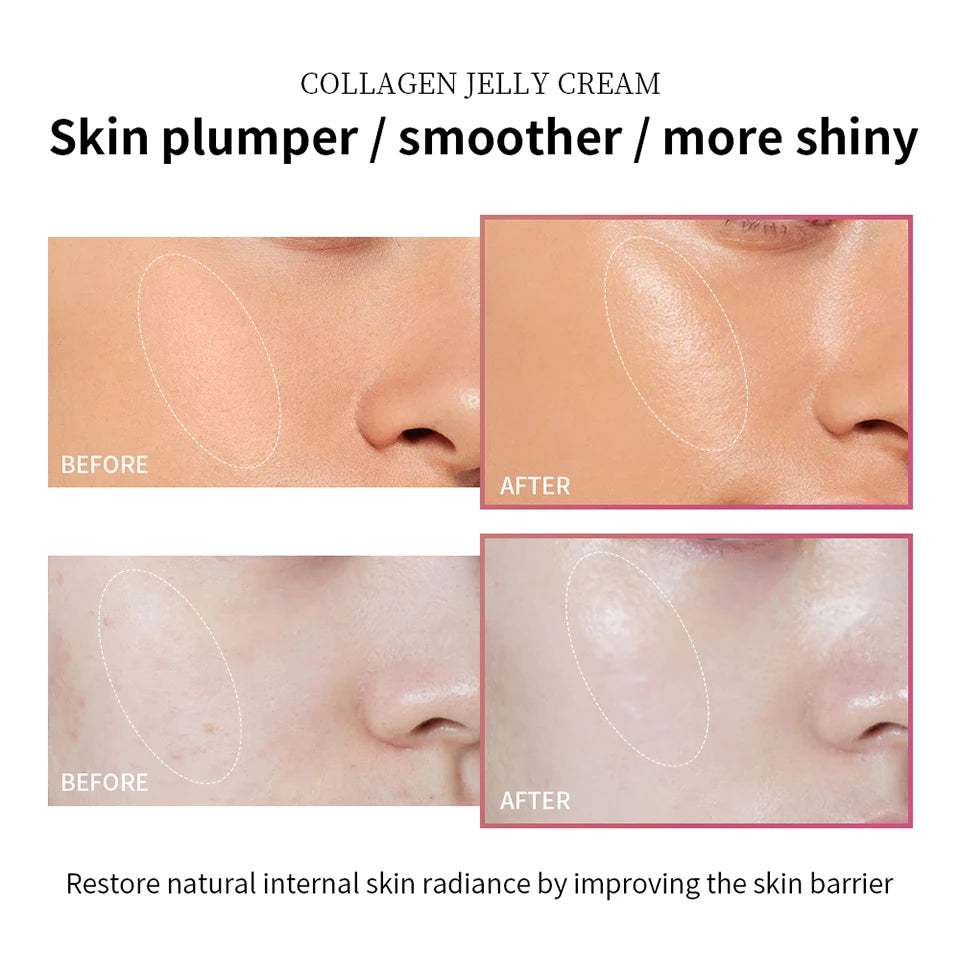 Deep Hydrating Collagen Jelly Cream Moisturizing Tightening Soothing Anti-Aging Firmness Hydration Cream Skincare Cosmetics
