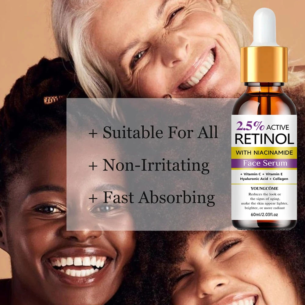 Retinal Face Serum With Niacinamide Vitamin C/E, Hyaluronic Acid & Collagen Softens Skin, Brightening & Radiance Boost
