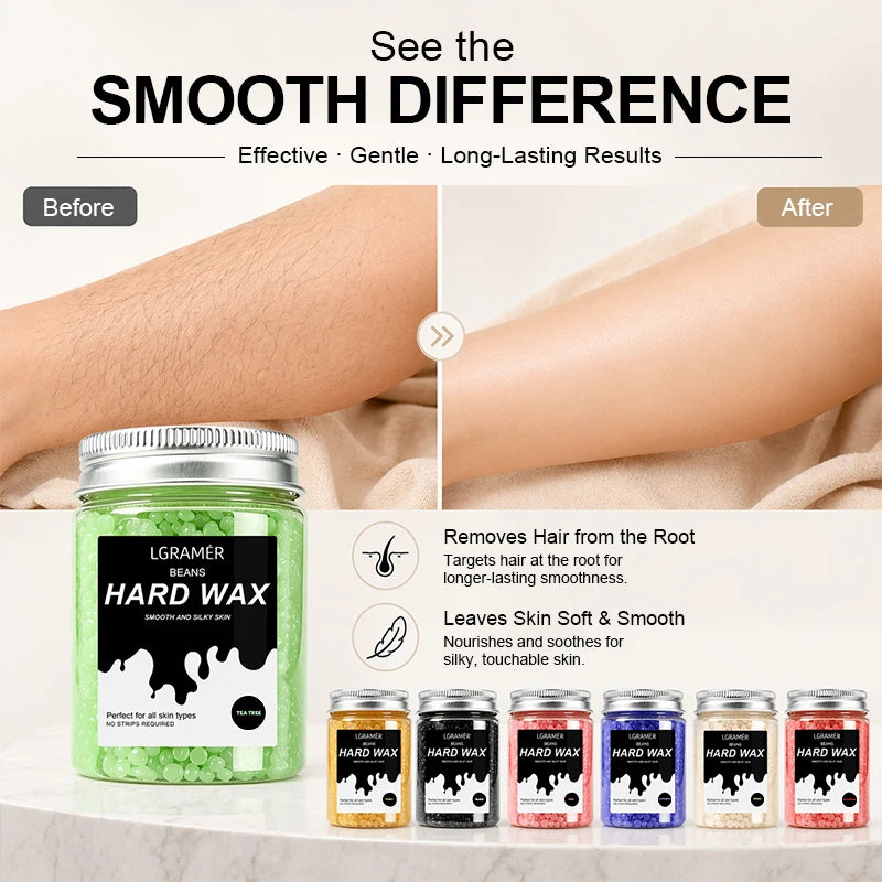 80g/380g Hard Wax Beans,Heating Hard Waxing Painless Hair Removal,Depilatory Wax Beads For Leg Armpit Full Body,Non-irritating