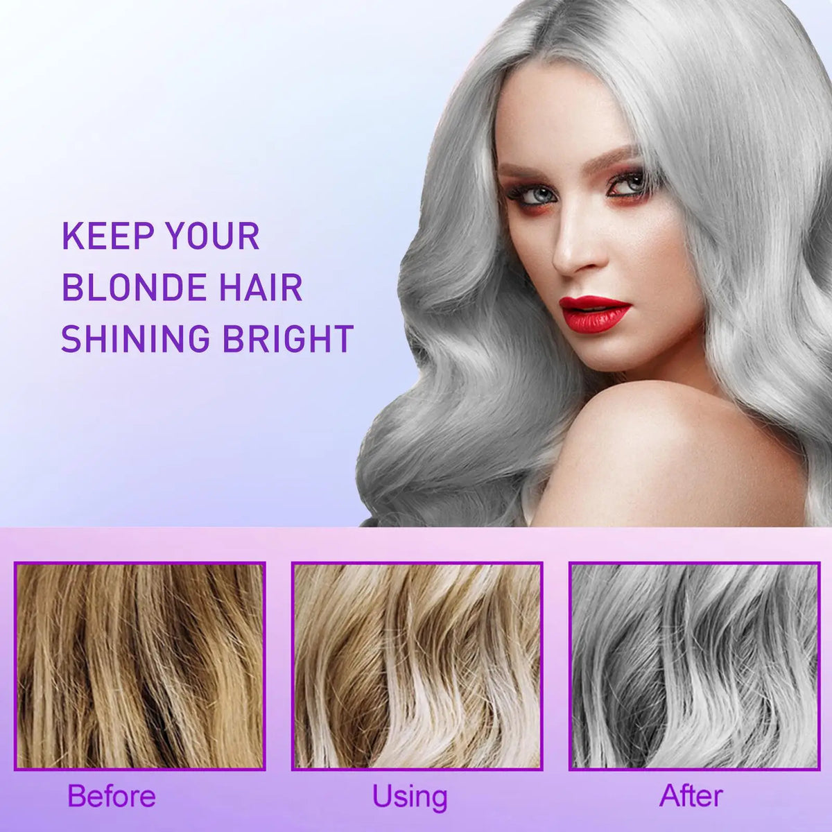 300Ml Color Fixing Purple Shampoo Lock Color Cover Gray Hair Fade Yellow After Bleach Hair Dye Long Lasting Non-irritating Care
