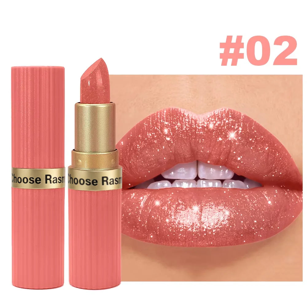 CHOOSE RASME 6 Colors Chocolate Bar Lipstick Makeup Pearl Matte Matte Not Easy to Fall out Matte Waterproof Lipstick