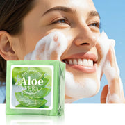 100g B+Aloe Olive Oil Soap Herbal Glycerin Natural Soap Handmade Skin Deep Cleaning Whitening Solid Soap