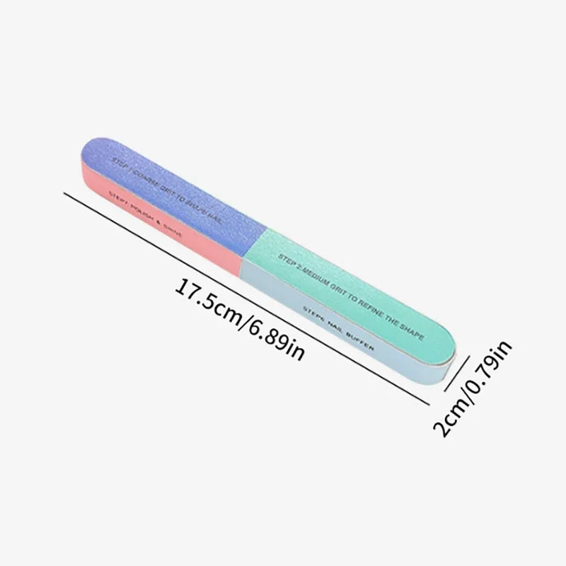 Multi Surface Printed Nail Polishing File 7 Sides Manicure Strip Professional Salon DIY Gel Nail