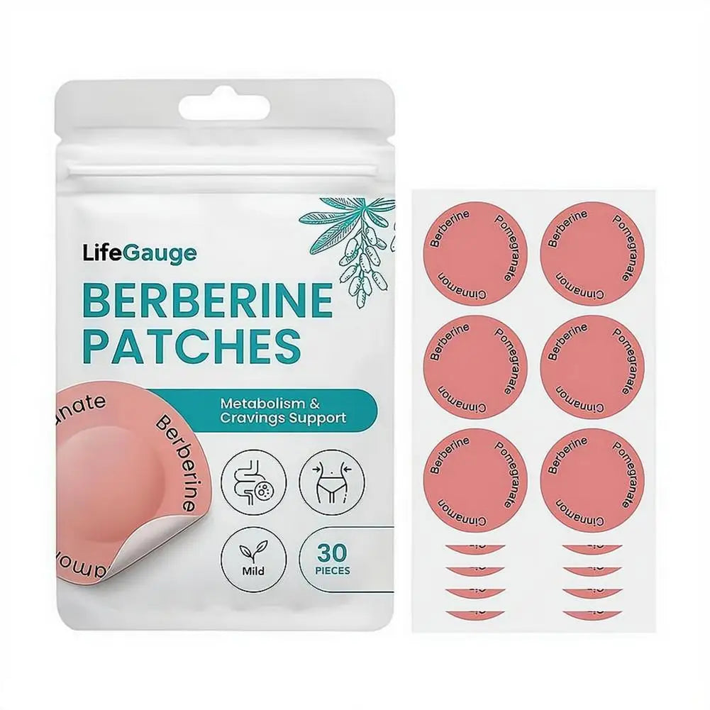 Berberine Transdermal Patches, Natural Metabolism & Cravings Support Patch, Gentle Nourishing Body Care Sticker for Daily Use