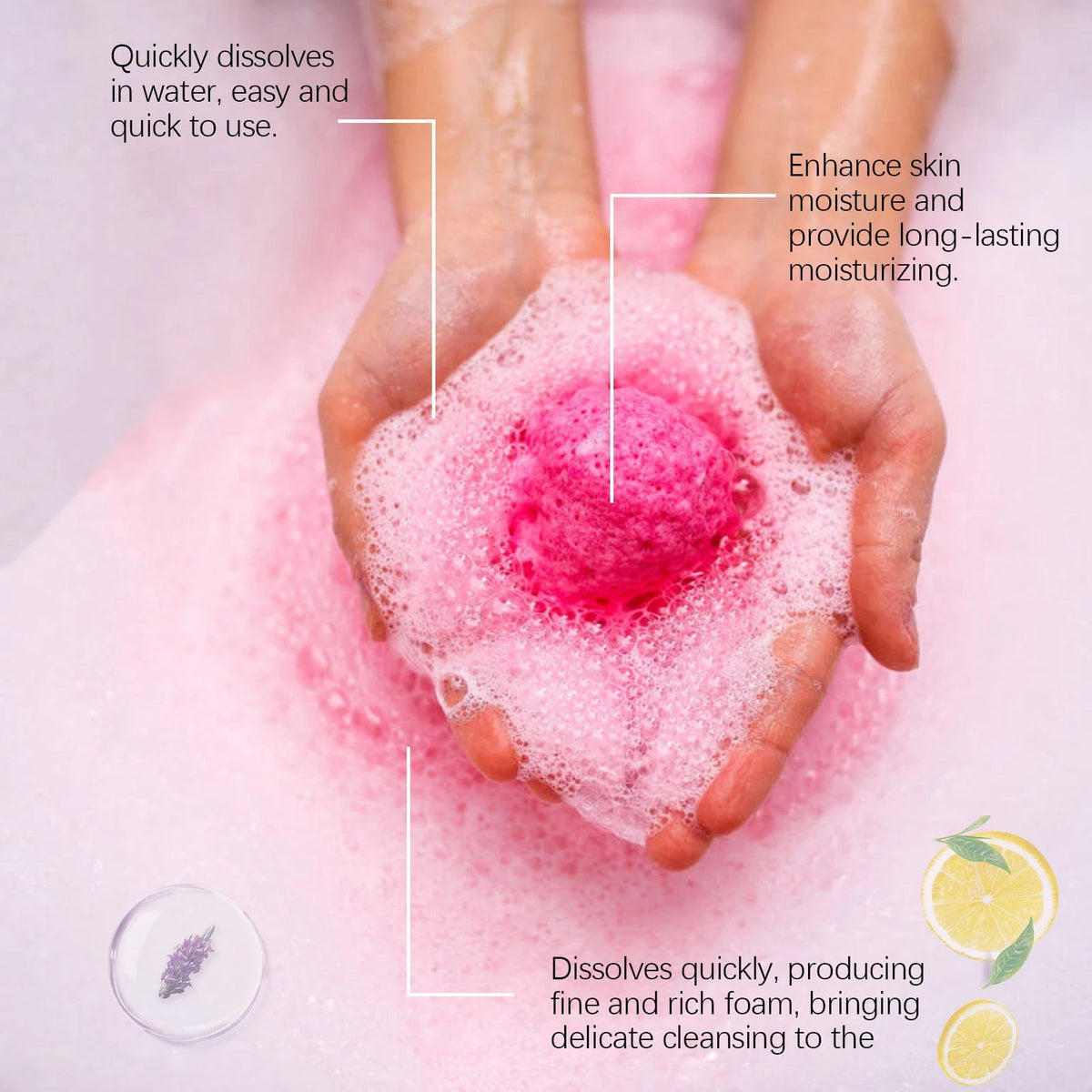 Bubble Bath Bombs Rosemary Lavender Aromatherapy Body Cleaning Exfoliating Relaxation Moisturize Stress Relief Shower Salt Balls