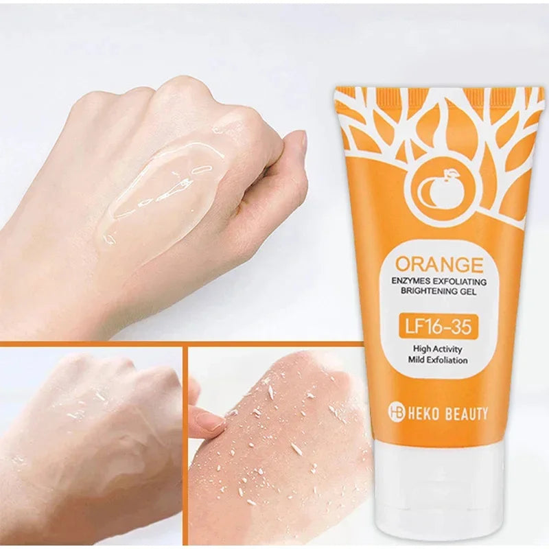 Orange Exfoliating Brightening Gel, Face Body Moisturizing Peeling Scrub, Deep Gentle Cleaning Pores, Remove Blackheads Exfoliat