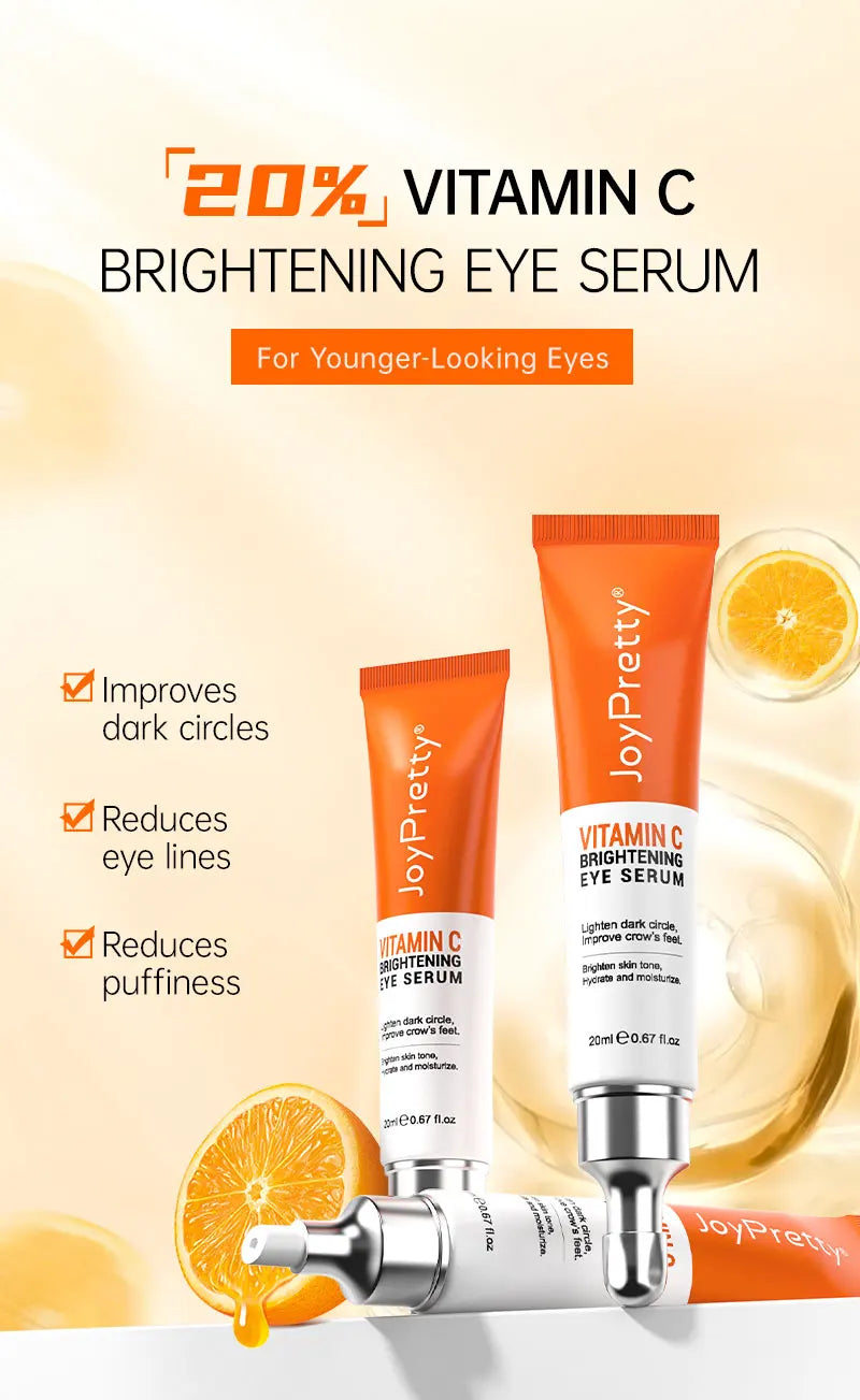 JoyPretty Anti Dark Circle Eye Cream Eye Bags Removal Vitamin C Whitening Cream Wrinkle Removal Serum Eyes Firming Skin Care