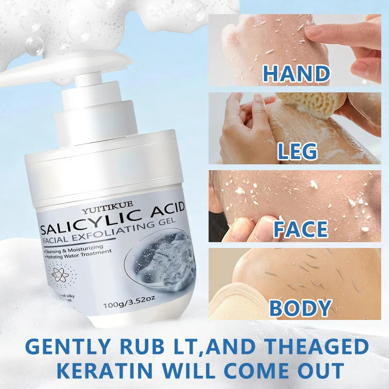 YUITIKUE Salicylic Acid Exfoliating Gel - Gentle Cleansing & Moisturizing, Removes Dead Skin for Face & Body, 100g