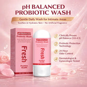PH Balanced Probiotic Wash Odor Control, PH Balance, Dryness & Support for Intimate Areas Probiotics & Lactic Acid, 100ml
