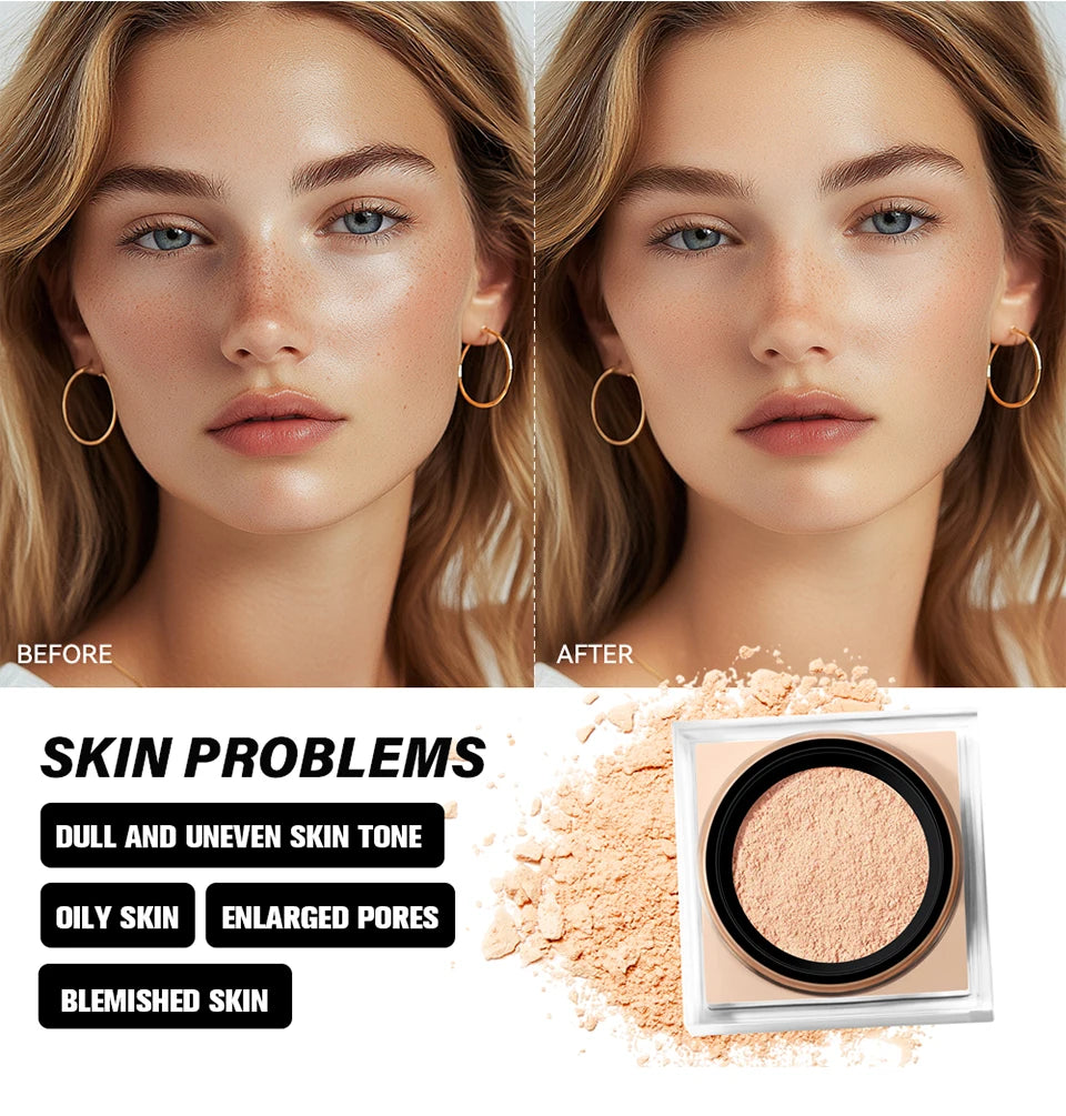 Lakerain Loose Baking Setting Powder Oil Control Natural Matte Finish Long Lasting Makeup Setting Powder Korean Cosmetic 4colors