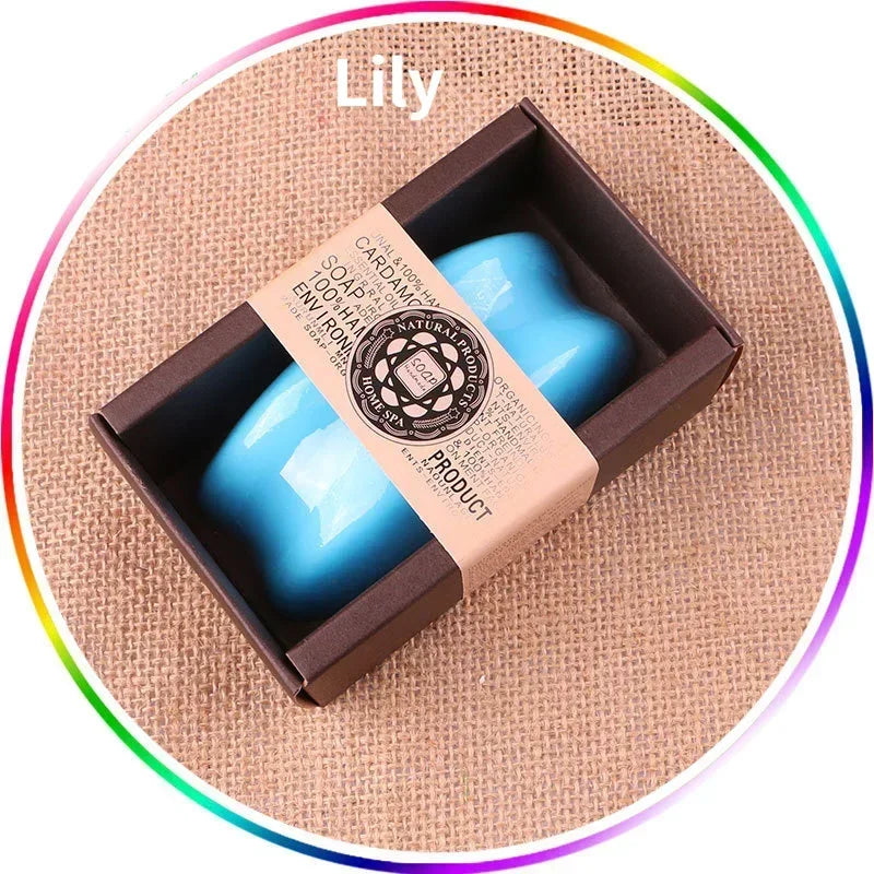 130g Goat Milk Soap Essential Oil Soap for Bamboo Charcoal,Papaya, Sandalwood, Honey, Lemon, Coffe ,Lily