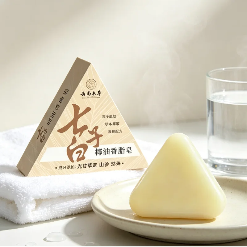 Herbal Coconut Oil Seven Seed White Handmade Soap Glycerol Formula Whole Body Cleaning Soap Natural Gentle Cleansing Bath 2-in-1