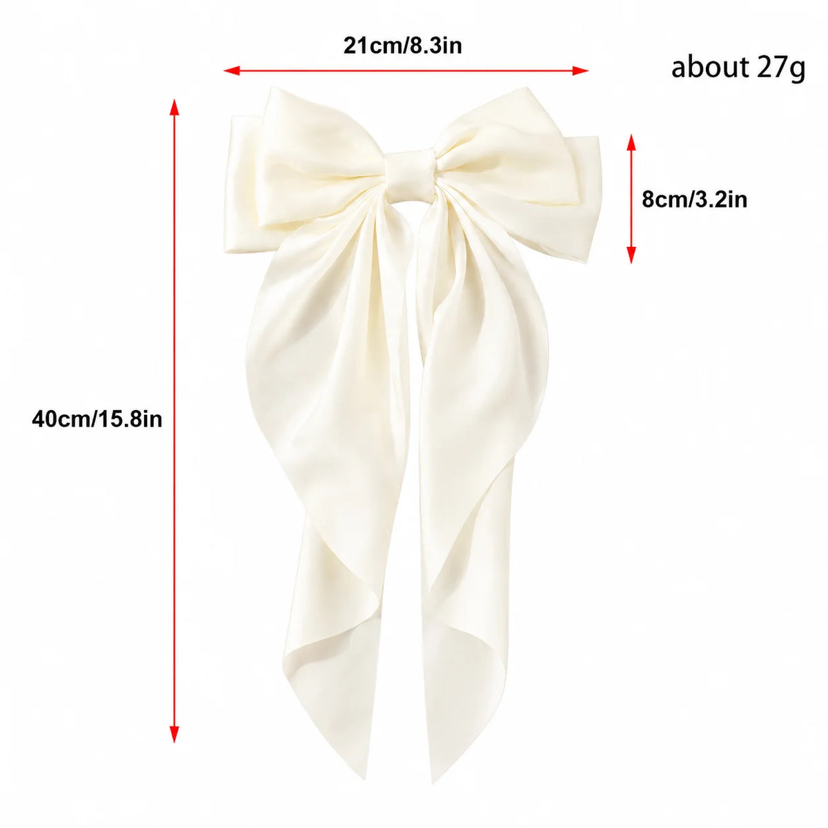 Large Satin Bow Hair Clip Women Korean Style Ribbons Bowknot Spring Clip Non Slip Hair Accessories for Girls Party Clamp Femme