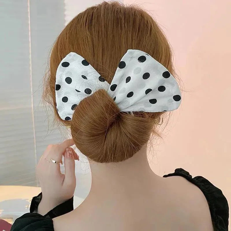 1/4pcs Solid Color Polka Dot Twist Hair Clip for Women Elegant Hairband Lazy Fashion Hair Curler Hair Accessories