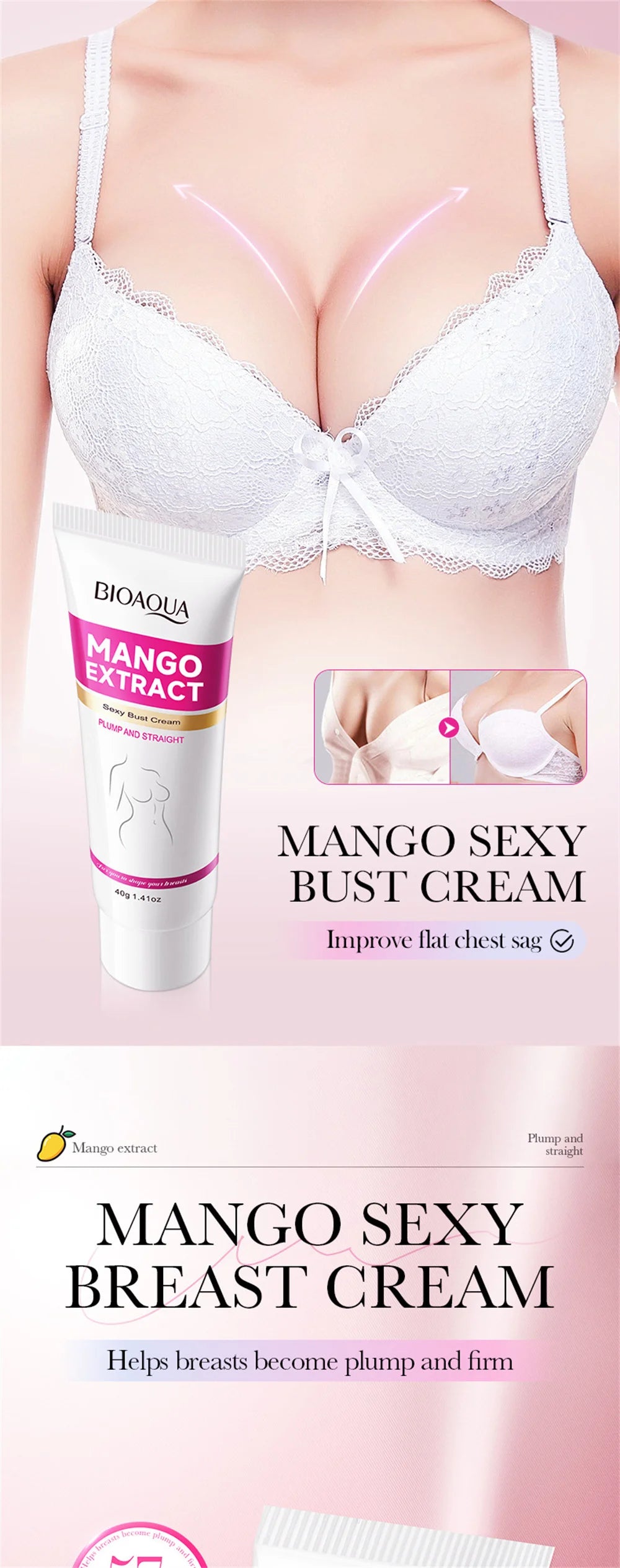 Fast Growth Breast Enlargement Cream Lift Firm Breast Improve Sagging Massage Chest Rapidly Body Moisturizing Smooth Bright Care