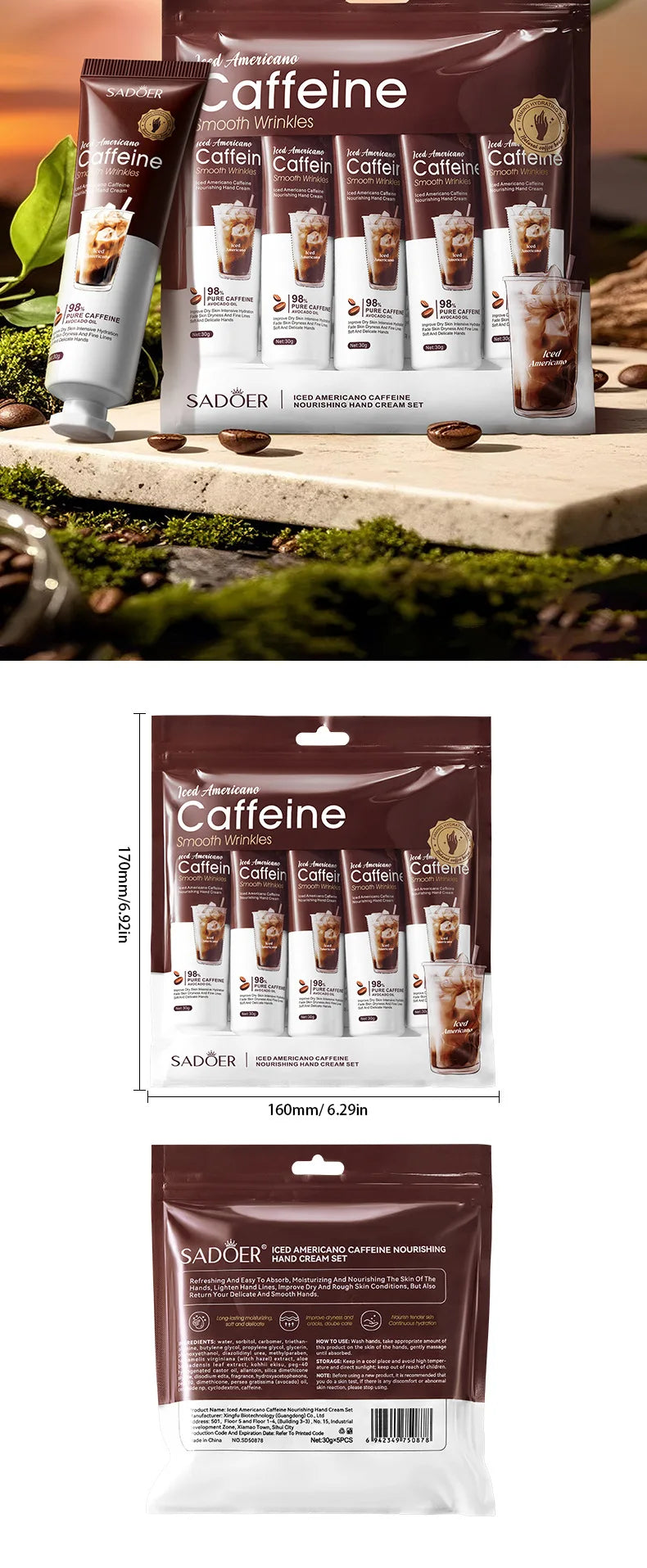 Ice American Coffee Hand Cream Set Deeply moisturizes and protects hands during the autumn and winter seasons.