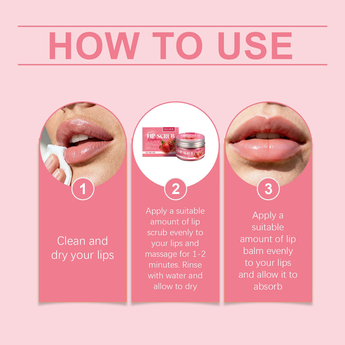 Strawberry Lip Scrub Exfoliating Soothing Lips Preventing Dryness Cracking Improving Dullness Brightening Moisturizing Lip Care