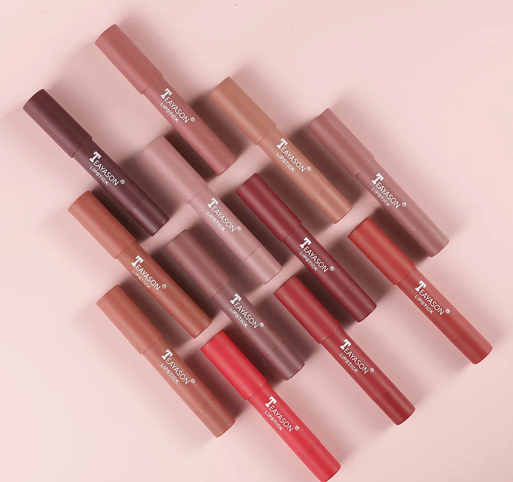 Nude Velvet Matte Lipstick Pen Lasting Waterproof Color Rendering Non-stick Cup Lipstick Pencil Lipliner Women Makeup Lip Stain