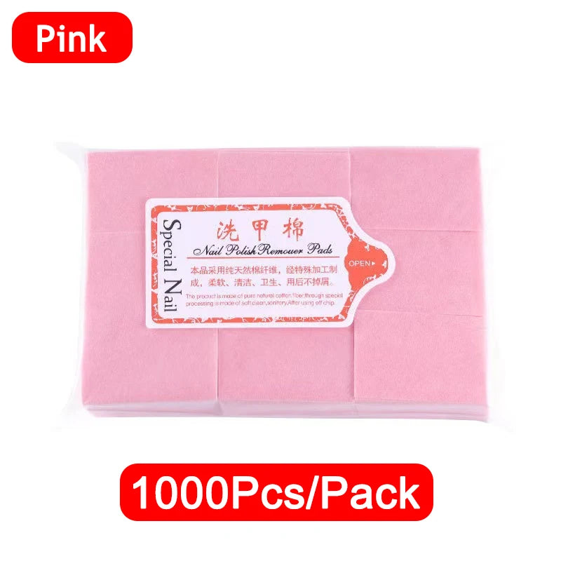100/3000Pcs Professional Nail Wipe 100% Cotton Pads Lint-Free Nail Cotton Gel Polish Remover Nail Art Cleaning Tools