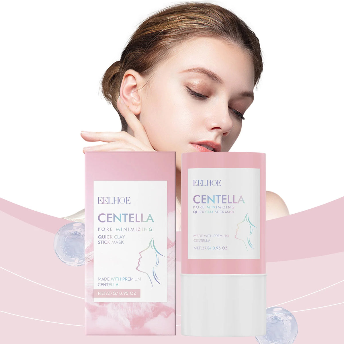 Centella Asiatica Clay Mask Stick Exfoliating Soothing Skin Cleaning Repair Facial Pores Control Oil Moisturizing Clean Mask 27g