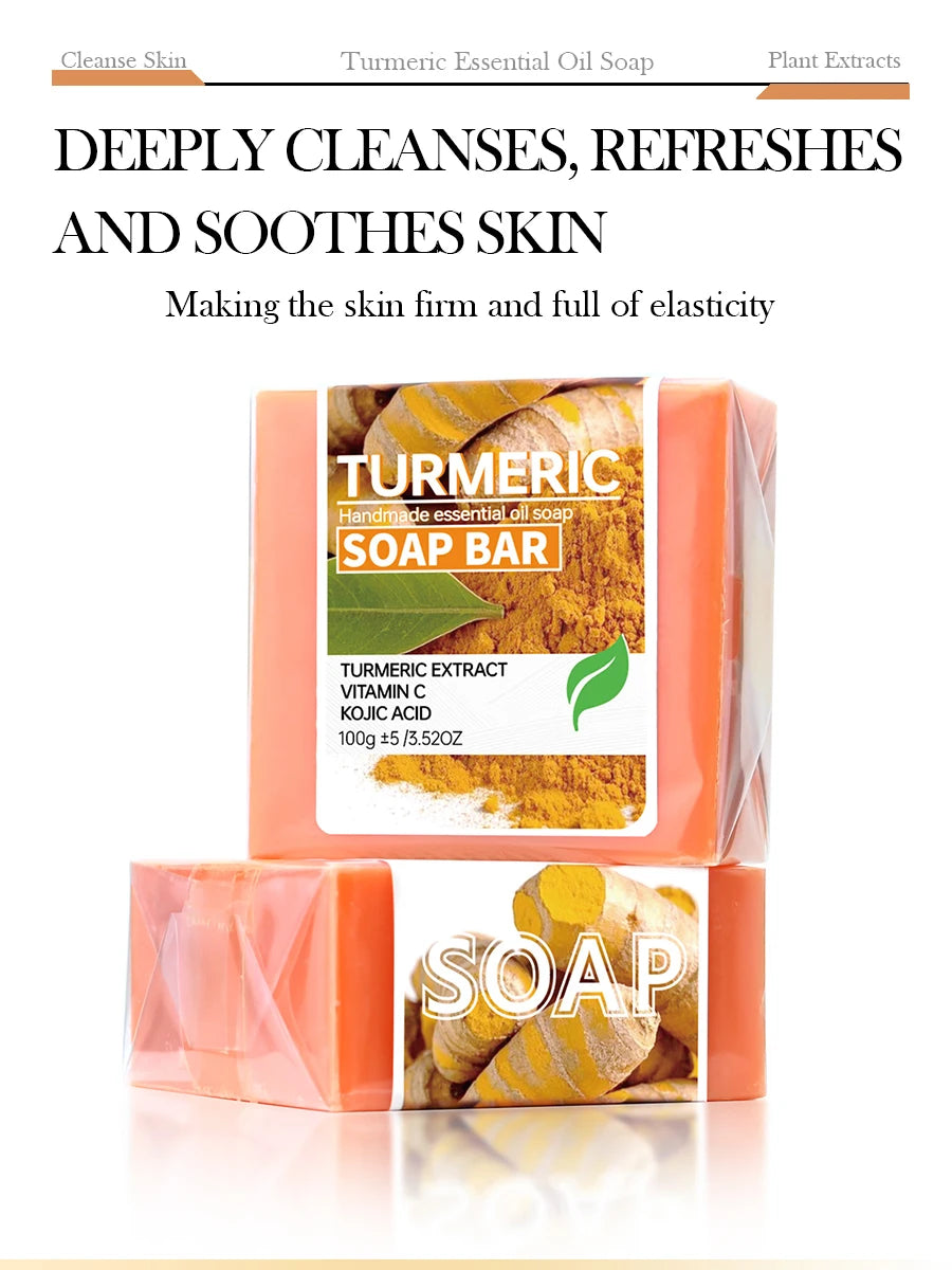 2PCS/Papaya Kojic Acid Essential Oil Soap, Vitamin C Cleansing Bath Moisturizing Skin Handmade Soap