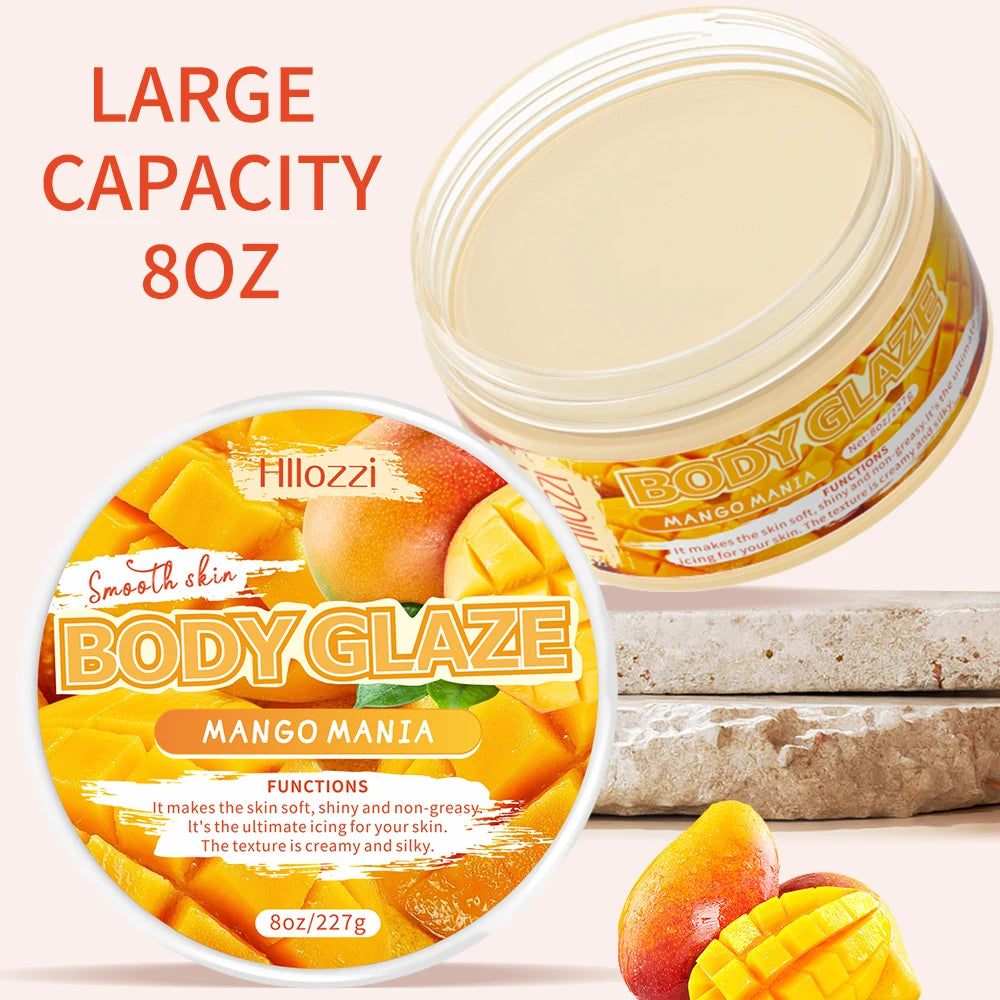 2oz/8oz Mango Mania Body Glaze Nourishing Moisturizing Skin Care Body Butter Refreshing Non-Greasy Body Oil Moisturizing Skin Lo