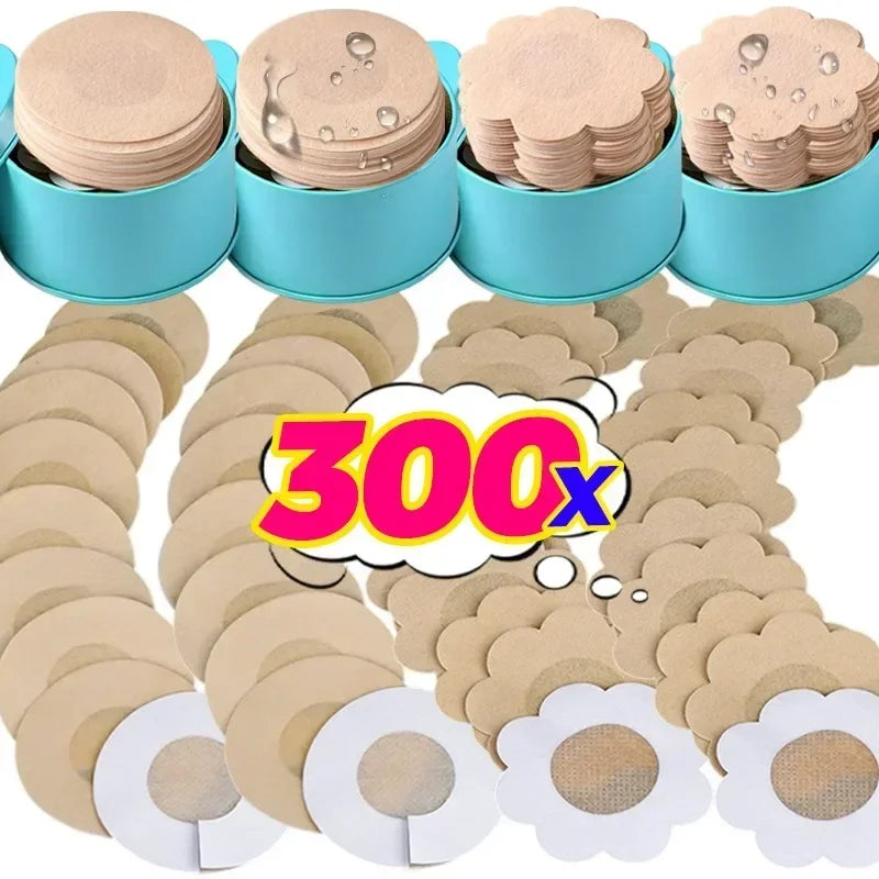 2/300Pcs Self-adhesive Nipple Stickers for Women Disposable Breast Lift Tape Pasties Invisible Bra Padding Chest Paste Patches