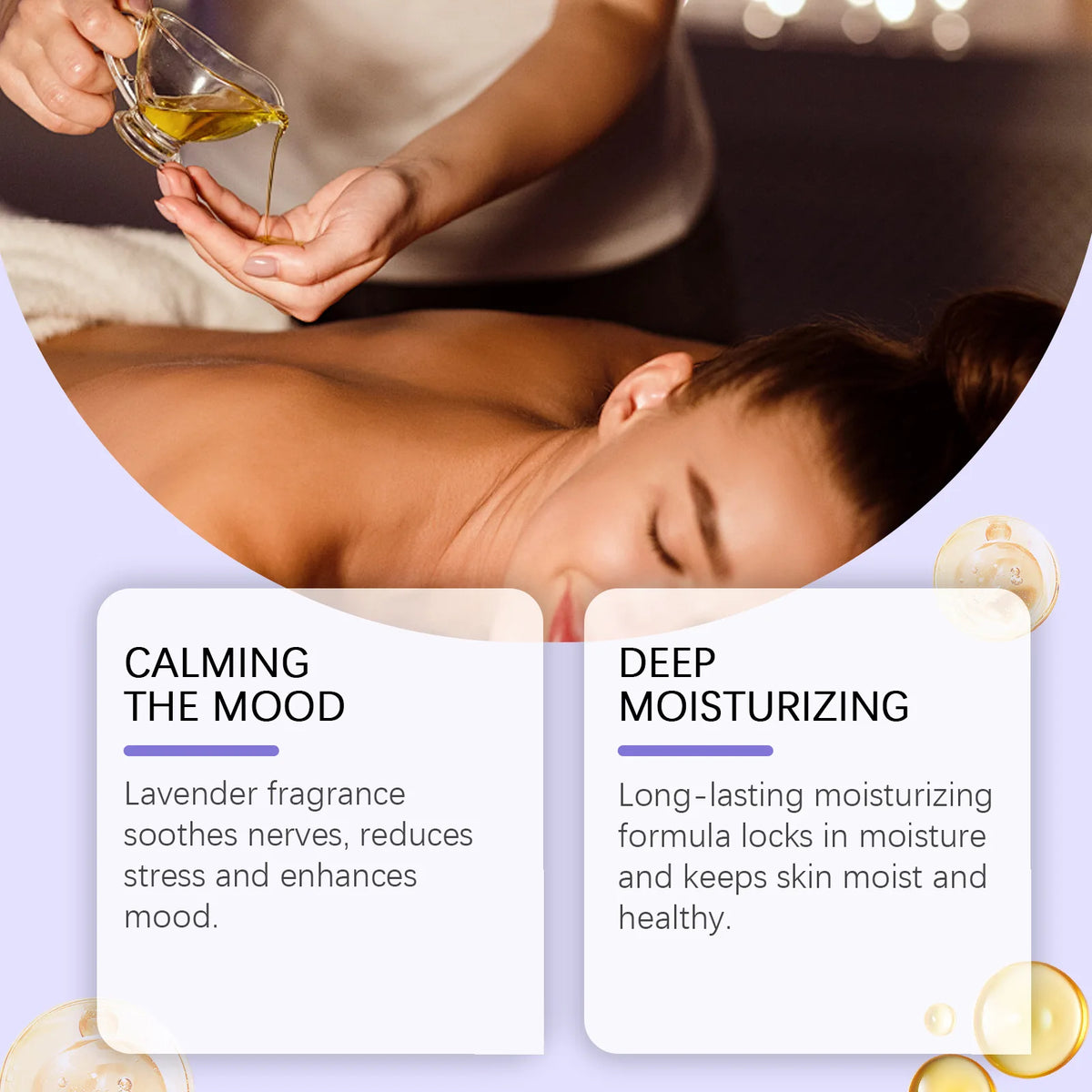 Lavender Essential Oil Relief Stress Improve Sleep Spa Moisturizing Comfortable Calming Nourishing Body Relaxing Massage Essence