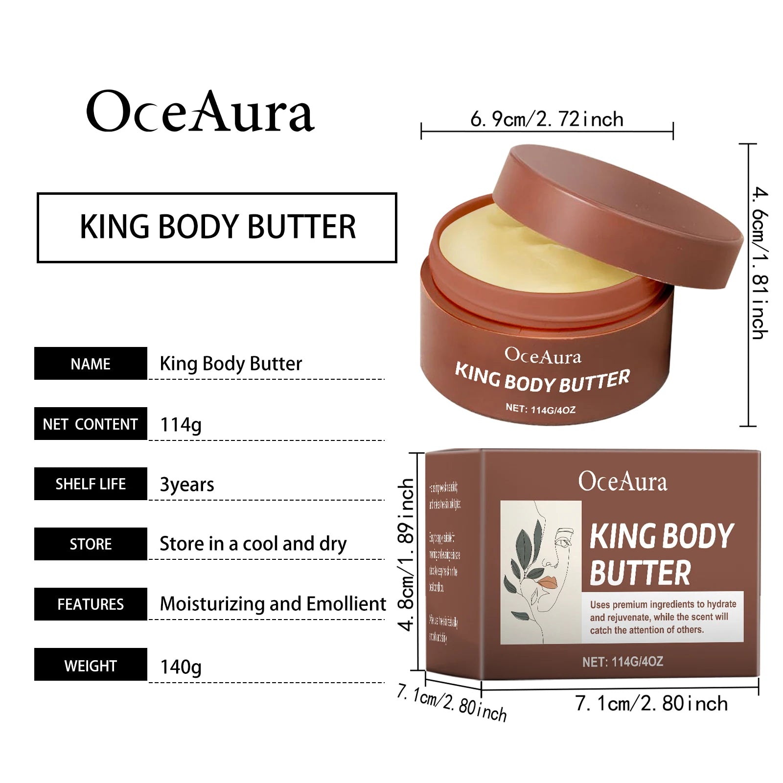 Shea Butter Moisturizing Cream Soft Smooth Skin Care Nourishing Body Butter Intense Hydration for Dry & Rough Skin Body Care
