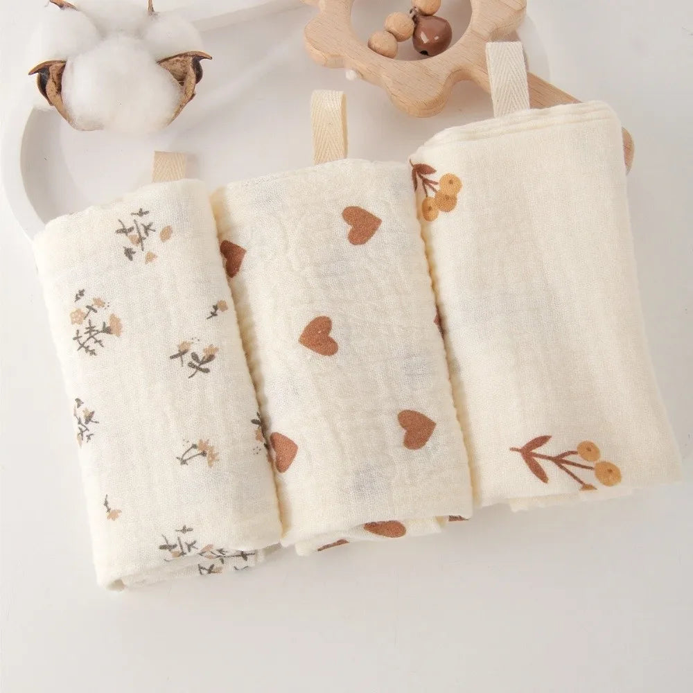 Portable High Quality 4-Layer Pure Cotton Cotton Washcloth Absorbent Soft Square Towels Gauze Cotton Towels Newborn Burp Cloth
