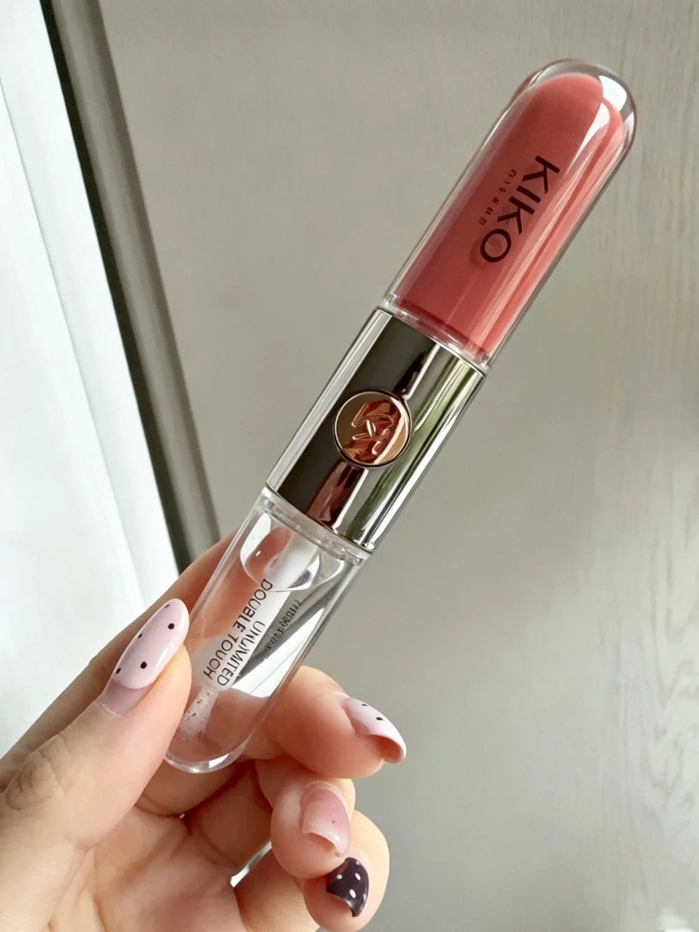 Luxury KIKO Milano Unlimited Double Touch 103 Milk Tea Double Headed Lipstick Mirror Non-Stick Long-Lasting Moisturizing Daily