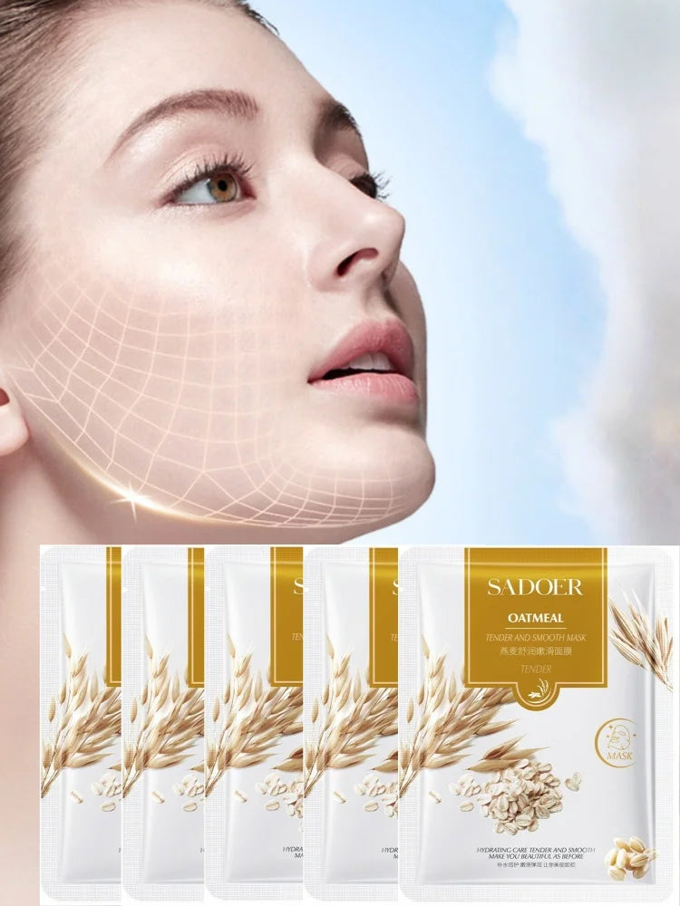 Oatmeal Soothing and Smoothing Mask, Glycerin, Sodium Hyaluronate Benefits the Skin, Provides a Watery, Translucent, and Comfortable Texture, Hydrates and Moisturizes, Provides Water-Based Care for the Skin, Helps Improve Dry
