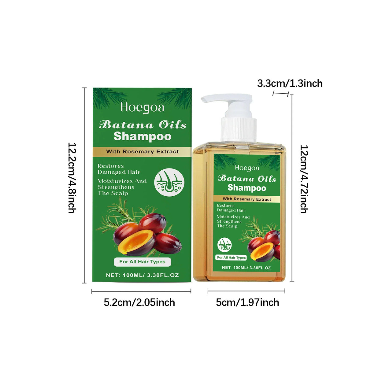 Pure Batana Shampoo Hair Strengthen Moisturizer Restore Damaged Brittle Hair Anti Loss Improve Dandruff Scalp Oil Control Care