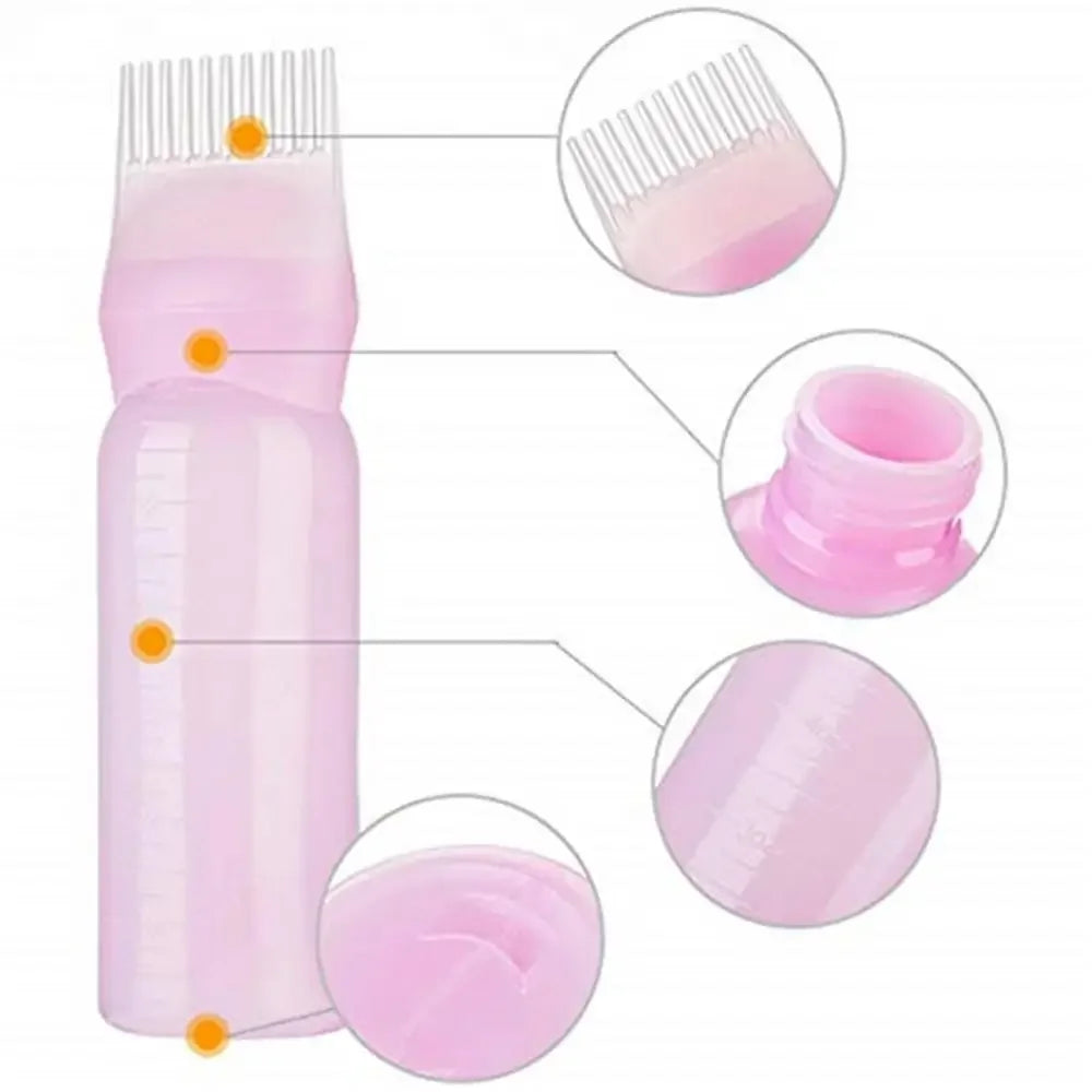 120ml Hair Dye Refillable Bottle Applicator Comb Multicolor Plastic Dispensing Salon Oil Hair Coloring Hairdressing Styling Tool