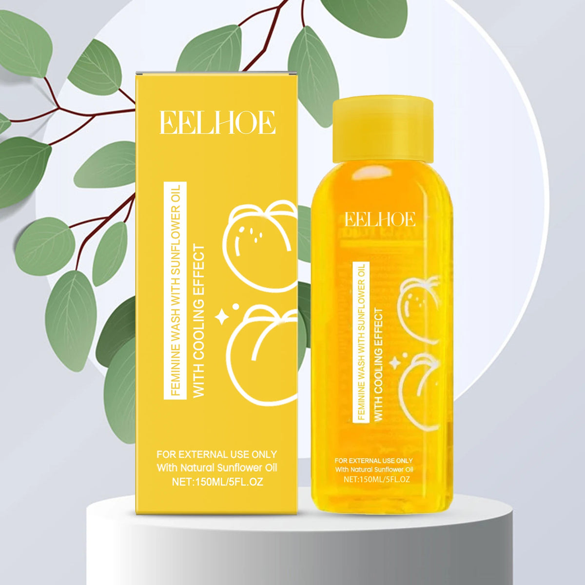 Female Body Wash with Natural Sunflower Oil Private Parts Cleansing Refreshing Oil Long-Lasting Fragrance Anti Itch Shower Gel