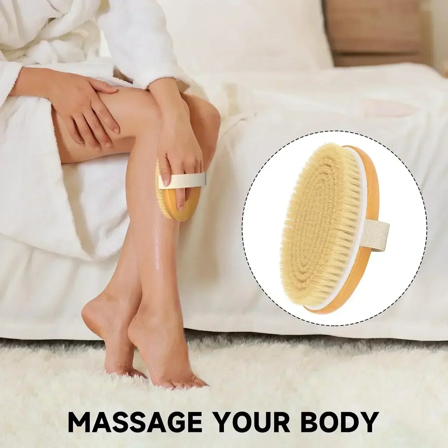 Dry Body Brushes, Exfoliating Body Scrubbers, Natural Bristles for Dry Skin, Improve Circulation, Stop Ingrown Hairs