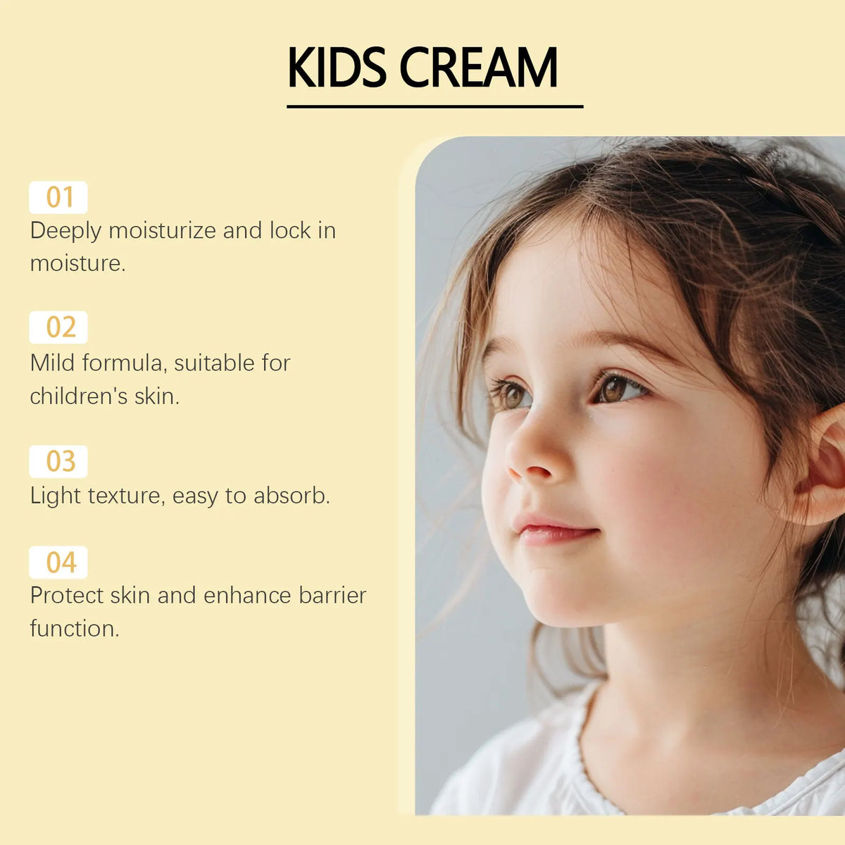 Anti-Cracked Facial Cream for Kids Deep Moisturize Nourish Strengthen Skin Barrier Soothing Dryness No Irritating Baby Bum Cream