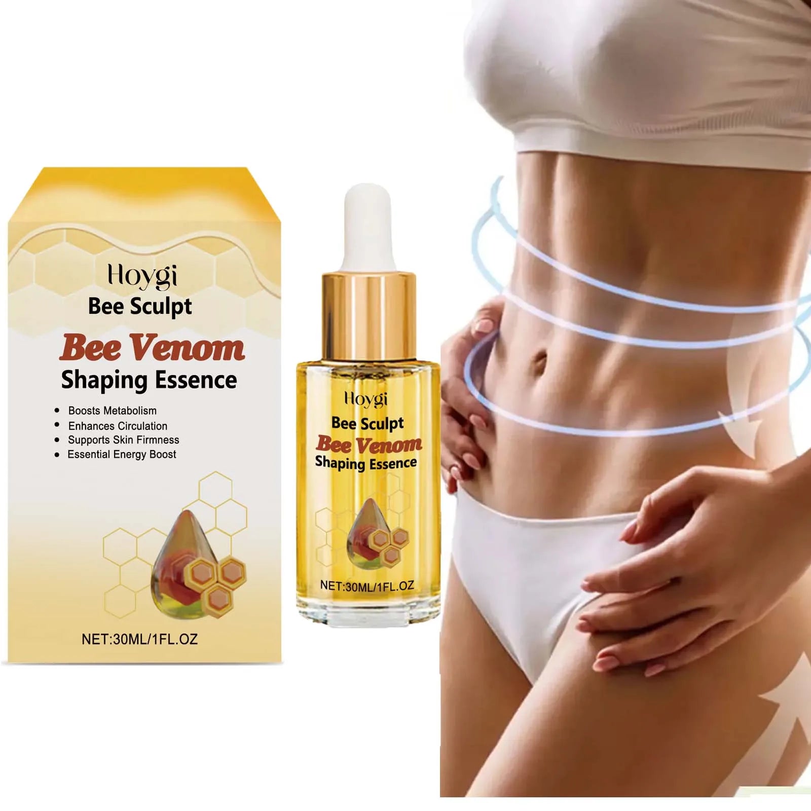Bee Venom Shaping Oil Firming Lifting Body Skin Anti Cellulite Fat Burning Weight Loss Improve Sagging Thin Leg Massage Oil