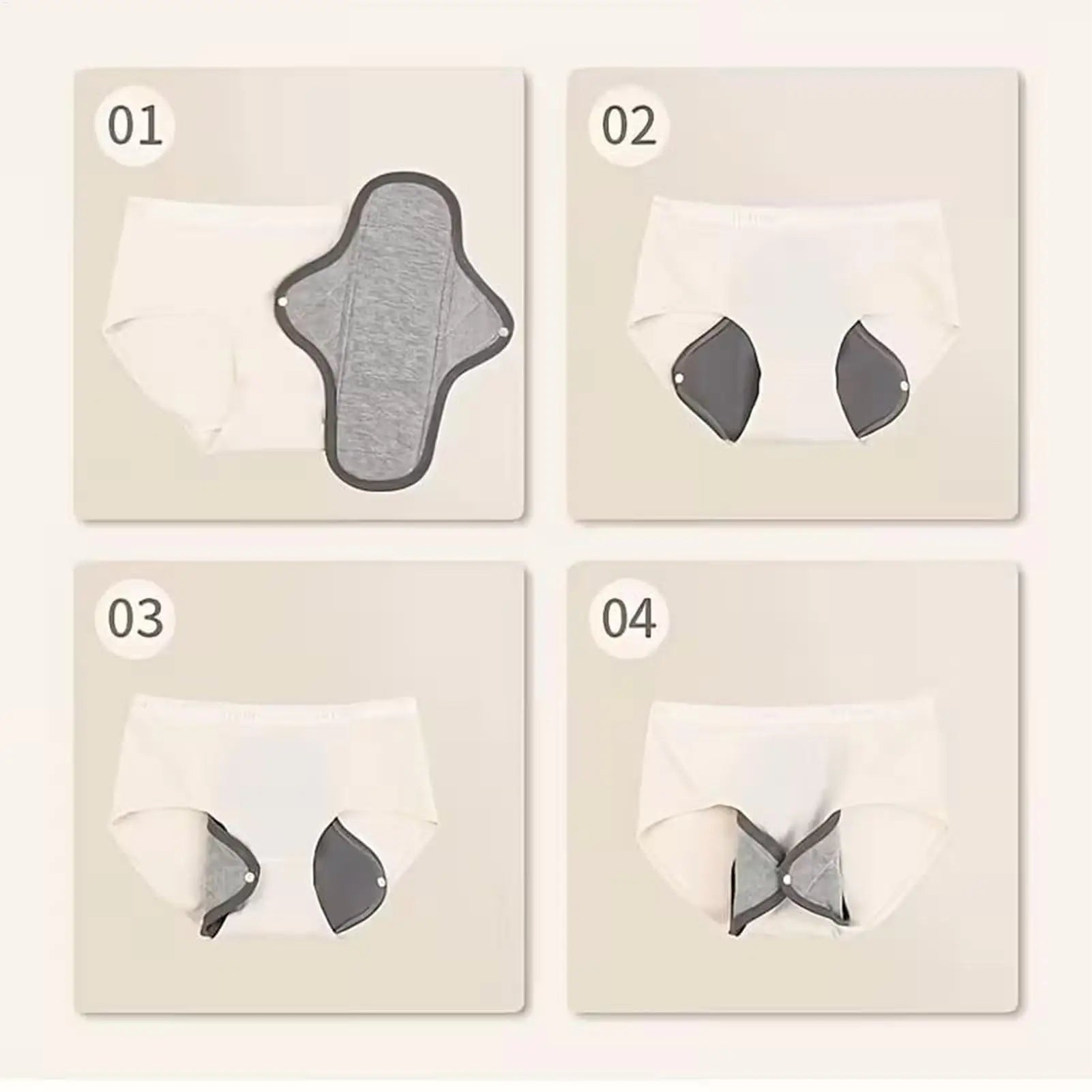 6pieces Reusable Sanitary Pads for Women Leakproof Waterproof Soft Napkins Reusable Feminine Pads for Postpartum and Elderly