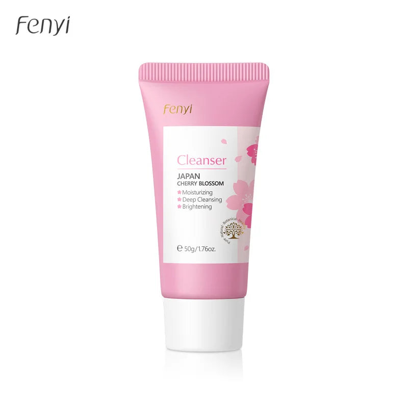 Sakura Gentle Facial Foaming Cleanser Shrink Pores Deep Clean Oil Control Reduce Blackhead Moisturizing Facial Skin Care