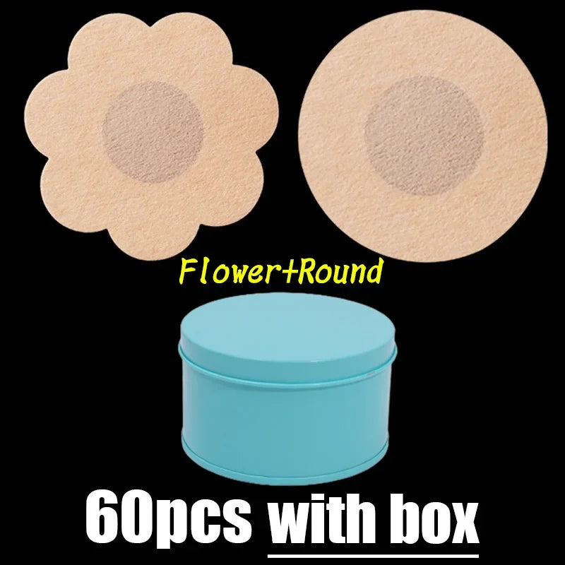1Box Safety Nipple Cover Stickers Sexy Breast Lift Tape Patch Intimates Female Self-Adhesive Invisible Bra Chest Nipple Padding