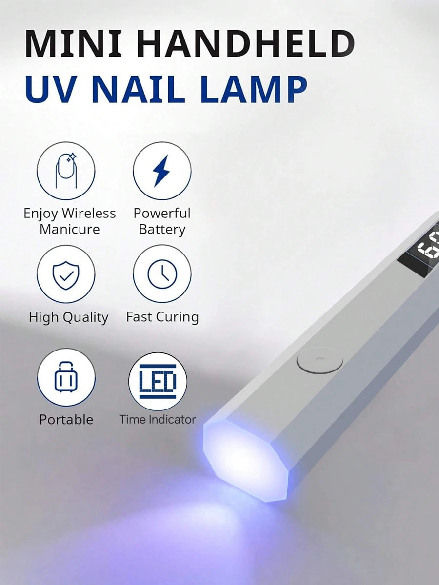 LINMANDA Minicure Handheld UV Light for Gel Nails Portable UV Nail Lamp Rechargeable LED Nail Lamp for Nails Art Desk Stand