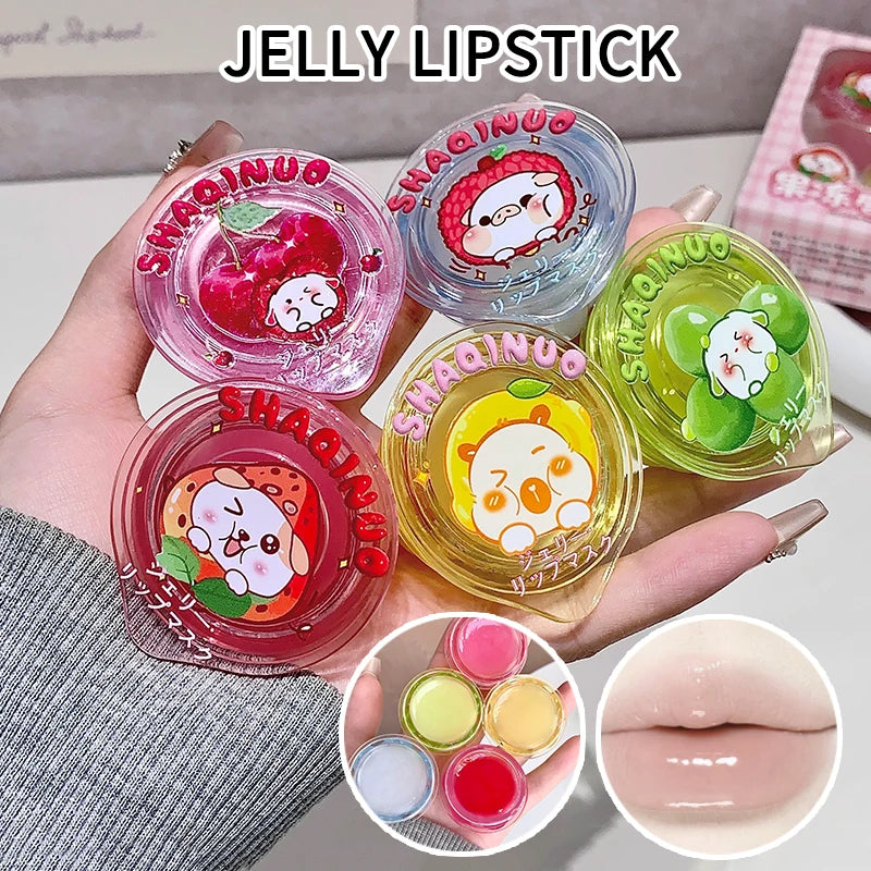 Shaqinuo Jelly Lip Mask Moisturizing and Hydrating Sleep Fruit Lip Balm for Students to Reduce Lip Lines and Prevent Dryness, a Christmas Gift Essential for Autumn and Winter.