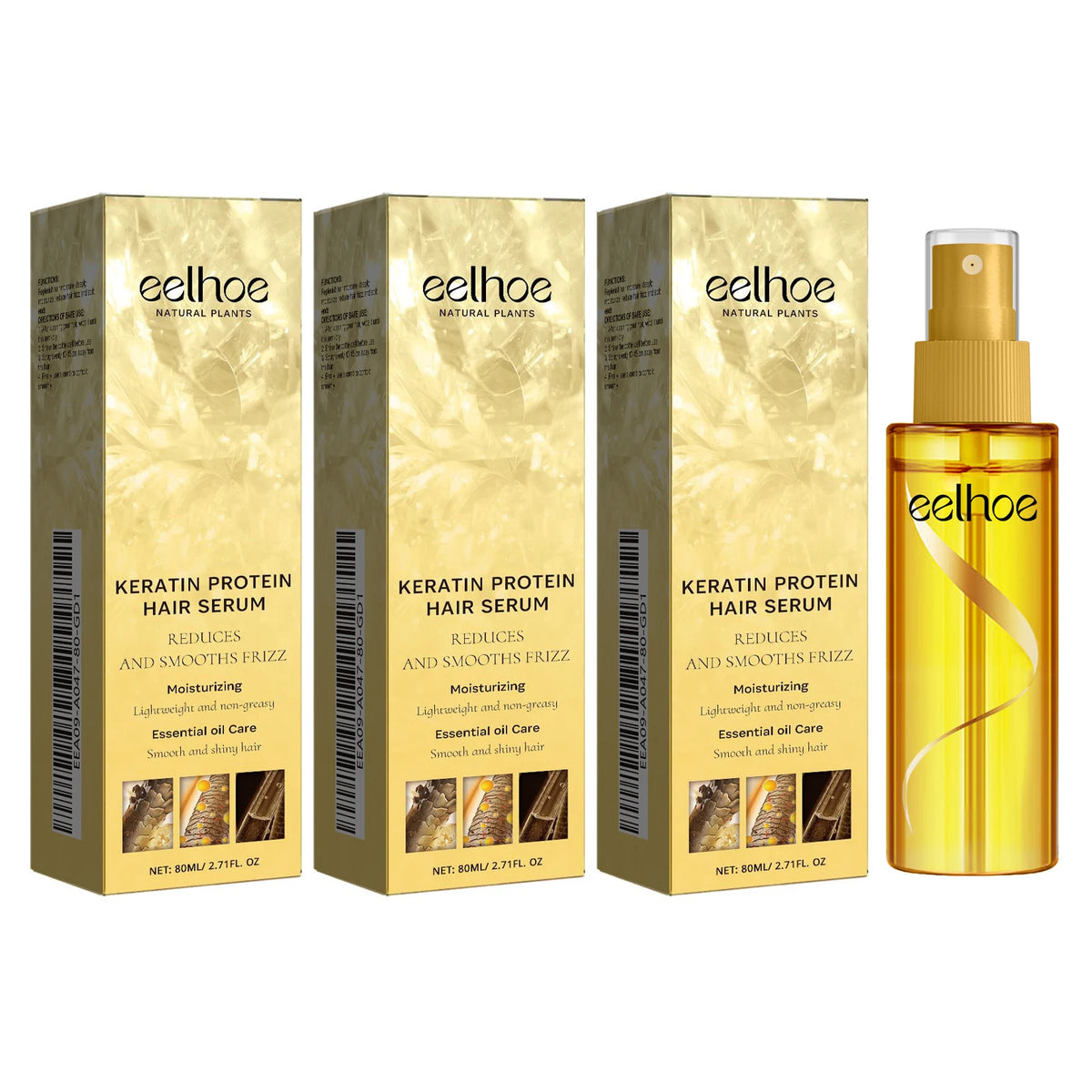 Keratin Protein Hair Serum Nourishing Repairing Damaged Hair Improve Gloss Reduce Hair Frizz Refreshing Hairdressing Oil Essence
