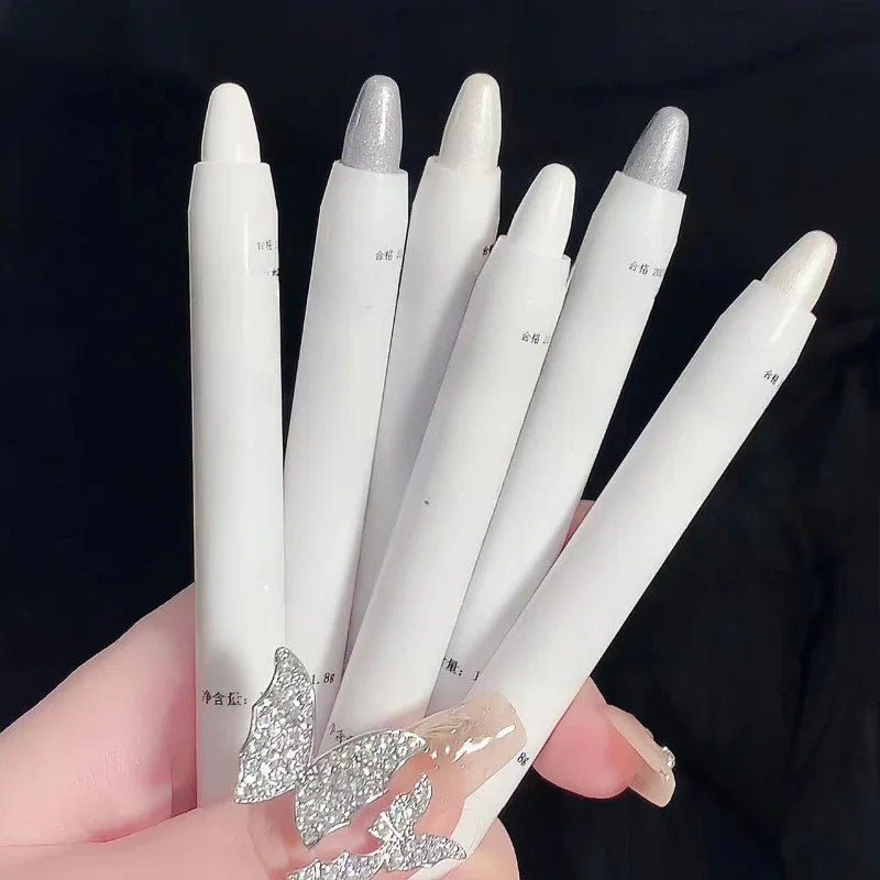 Matte White Lying Silkworm Highlighter Pen Pearlescent Eyeshadow Stick Brightening Pearl Eyeliner Waterproof Glitter Eye Shadow